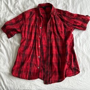 Small Marc Jacobs red/black plaid shirt sleeve button up
